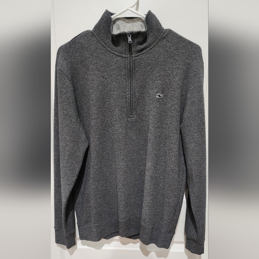 Vineyard Vines Men's Charcoal Zip-Up Sweater